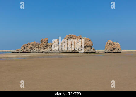 Yiti Strand bei Ebbe in der Nähe von Maskat, Sultanat Oman Stockfoto