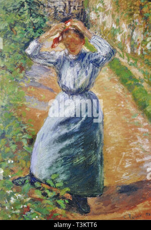 Camille Pissarro (1830 1903) Bauer überstreifen Ihr Marmotte Gouache - Private Collection 1882 Stockfoto