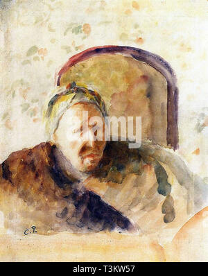 Camille Pissarro (1830 1903) Portrait von Künstlern Mutter Aquarell - Private Collection 1888 Stockfoto