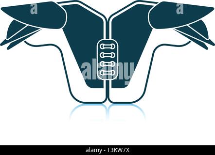 US-amerikanischer American-Football-Brust-Schutzsymbol. Schatten-Reflexion-Design. Vektor-Illustration. Stock Vektor