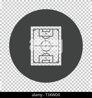 Symbol der Luftaufnahme Fußballfeld. Subtrahieren stencil Design auf Transparency Raster. Vector Illustration. Stock Vektor