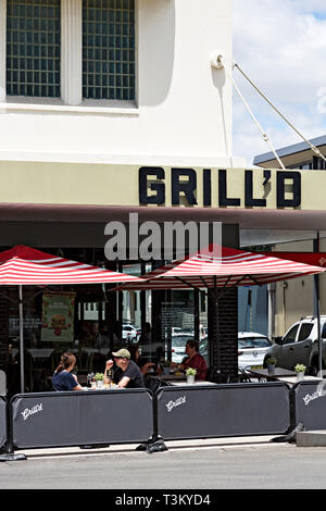 Die ballarat Cafe und Restaurant Szene floriert und Grill "Burger Restaurant ist sehr beliebt bei den Einheimischen und Besuchern. Stockfoto