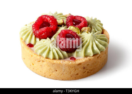 Dessert Korb mit Pistazien Creme (ungeschnitten) Stockfoto