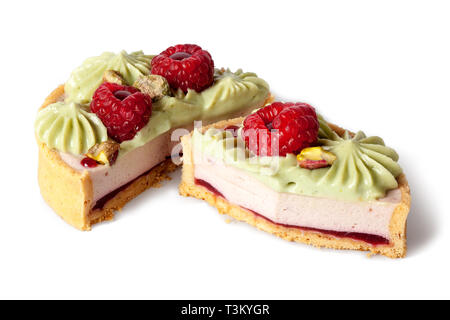 Dessert Korb mit Pistazien Creme (Schnitt, Abschnitt) Stockfoto