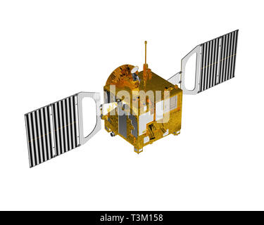 Den interplanetaren Raum Station isoliert auf weißem Hintergrund. 3D-Darstellung. Stockfoto