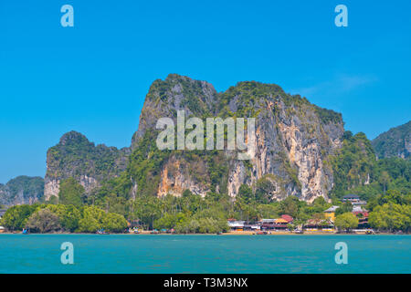 Osten Railay Bay Beach, allgemeine Ansicht, Railay, Provinz Krabi, Thailand Stockfoto