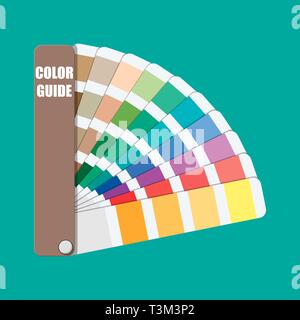 Farbmuster. Farbpalette. Bunte Skala. Rainbow Werkzeug für Designer, Fotograf, Künstler. Farbige Muster Katalog, Buch, Pantone. Vektor Stock Vektor