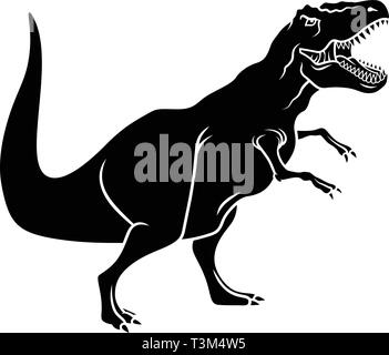 Dinosaurier Silhouette. Vector Illustration. Tyrannosaurus Stock Vektor