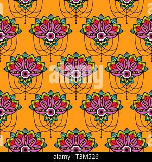 Mehendi Mandala Design Blume mit Hängende hängende Details vector Ausschnitt Abbildung. Stock Vektor