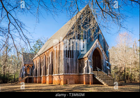 St. Luke's Episcopal Church wird dargestellt, Feb 7, 2015, an der Alten Cahawba Archäologischen Park in Orrville, Alabama. Stockfoto