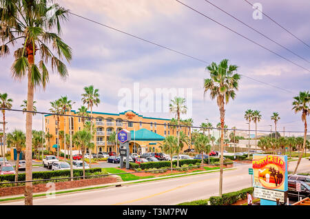 Florida State Road A1 A, nach Südwesten, wird dargestellt, vom Balkon des Sunset Grille, 19. März 2016, in St. Augustine, Florida. Stockfoto