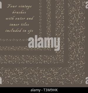 Satz von vier Hand gezeichnet Bürsten Stock Vektor