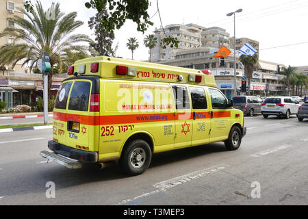 Magen David Adom Krankenwagen in Israel. Stockfoto