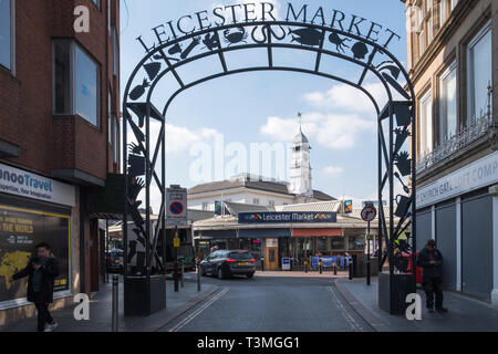 Markt im Freien, Leicester, Großbritannien Stockfoto