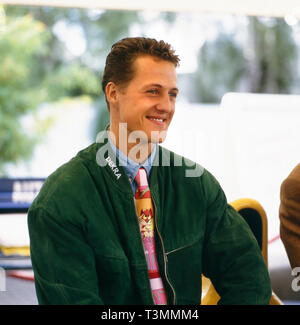 Michael Schumacher, ehemaliger deutscher Autorennfahrer, Deutschland ca 1994. Ehemaligen deutschen Rennfahrer Michael Schumacher, Deutschland Ca. 1994. Stockfoto