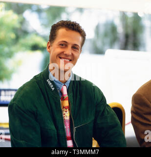 Michael Schumacher, ehemaliger deutscher Autorennfahrer, Deutschland ca 1994. Ehemaligen deutschen Rennfahrer Michael Schumacher, Deutschland Ca. 1994. Stockfoto