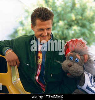 Michael Schumacher, ehemaliger deutscher Autorennfahrer, Deutschland ca 1994. Ehemaligen deutschen Rennfahrer Michael Schumacher, Deutschland Ca. 1994. Stockfoto