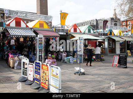 Stände auf dem Marktplatz, Norwich Norfolk Stockfoto