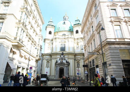 Hofburg Fassade in Wien, der Hofburg ist die ehemalige kaiserliche Palast der Habsburger Herrscher und dient heute als offizielle Reside Stockfoto