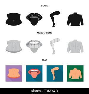 Vektor Design von Körper und teil-Logo. Sammlung von Körper und Anatomie vektor Illustration. Stock Vektor