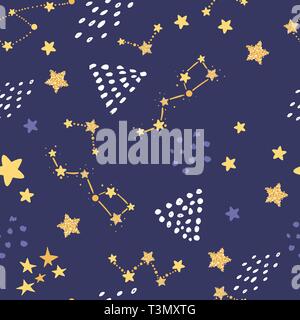 Nahtlose Muster mit Sternen. Vector Illustration für Ihr Design Stock Vektor