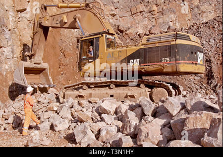 Hanson Zuschlagstoffe zu machen Steinbruch in Newport South Wales. 05/10/2005 Stockfoto