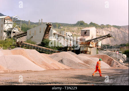 Hanson Zuschlagstoffe zu machen Steinbruch in Newport South Wales. 05/10/2005 Stockfoto