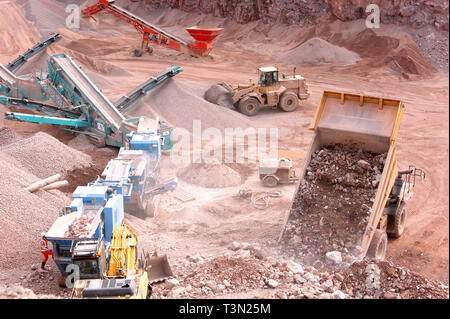 Hanson Zuschlagstoffe zu machen Steinbruch in Newport South Wales. 05/10/2005 Stockfoto