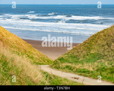 Eine steile Zaum weg für Reiter Zugriff auf der Klippe zwischen Marske und saltburn an der Küste von North Yorkshire Stockfoto