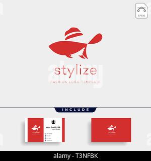 Frau mit Mode hat. Abstract vector Logo Design Template mit girl Silhouette. Konzept für Beauty Salon, Accessoires, Mode, Kosmetik. - Vektor Stock Vektor