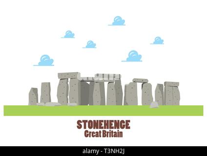 Stonehenge Vector Illustration. Flat Style grafik design Stock Vektor