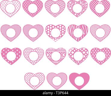 Herzen Monogramm zum Valentines Tag Stock Vektor