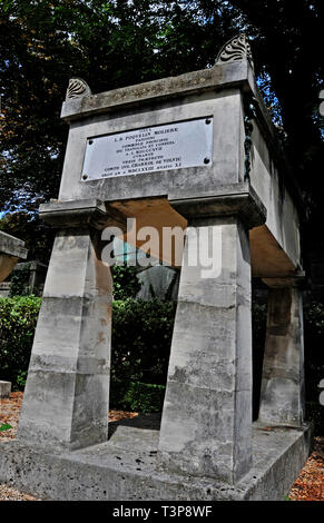 Molière Grab und Friedhof Pere Lachaise, Paris, Frankreich Stockfoto