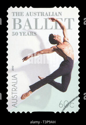 Australien - ca. 2012: Eine gebrauchte Briefmarke aus Australien, 50. Jahrestag des Australian Ballet, ca. 2012. Stockfoto