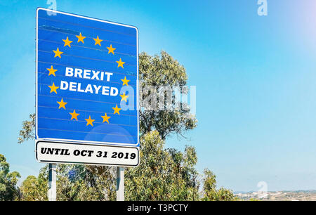 Großbritannien ist festgelegt, dass die EU über Artikel 50 verlängern bis zum 31. Oktober 2019 - BREXIT. Stockfoto