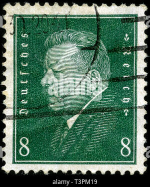Briefmarken aus dem Deutschen Reich in den Präsidenten der Bundesrepublik Deutschland Serie 1928 ausgestellt Stockfoto