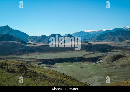 Berglandschaften der Chui Trakt, Altai. Tal Chuya. Stockfoto