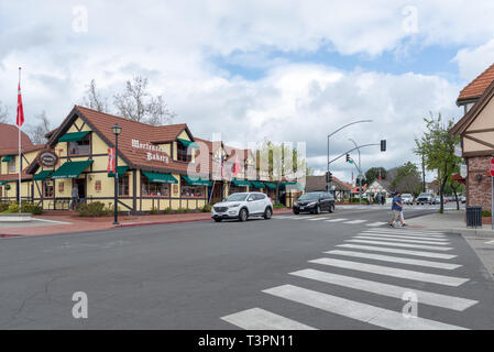 Dänischen Stadt Solvang in Santa Ynes, Kalifornien. USA. Frühjahr 2019 - Bild Stockfoto