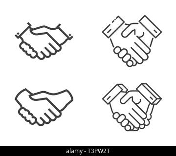 Der Handshake Vector Icons. Auf weissem Hintergrund. Stock Vektor