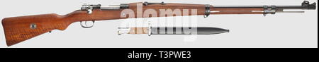 SERVICE WAFFEN, BRASILIEN, Gewehr Modell 1935, Mauser Oberndorf, mit Bajonettverschluss, Kaliber 7x57, Nummer 7702, Editorial-Use - Nur Stockfoto
