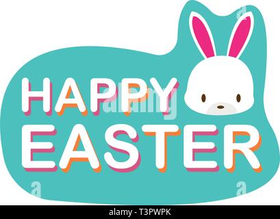 Frohe Ostern Osterhase in in einfachen Hintergrund. Breiten Platz für Text kopieren Stock Vektor
