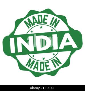 In Indien Zeichen oder Stempel auf weißem Hintergrund, Vektor, Abbildung Stock Vektor