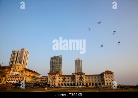 Das Galle Face Green Park an der Küste von Colombo, der Hauptstadt Sri Lankas. Stockfoto