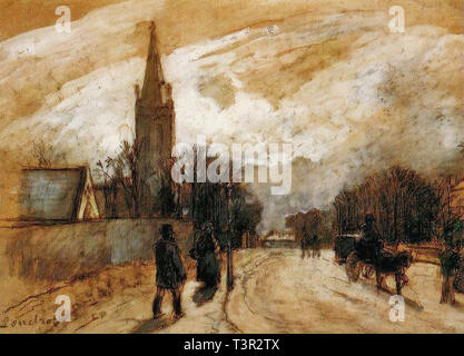 Camille Pissarro (1830 1903) Studie für alle Heiligen Kirche Upper Norwood Zeichnen - Private Collection 1871 Stockfoto