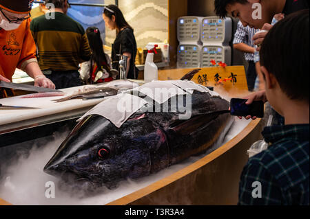 Roter Thun im Sushi Restaurant Stockfoto