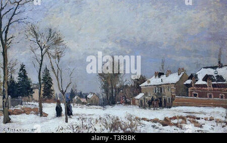 Camille Pissarro (1830 1903) die Straße von Versailles Saint Germain Louveciennes Schnee Effekt - Private Collection 1872 Stockfoto