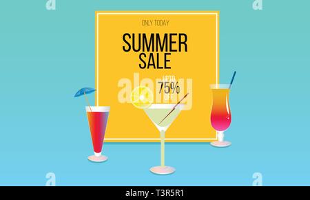 Hot Summer Sale Banner. Summer Sale Hintergrund Layout für Banner. Stock Vektor