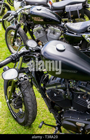 Customized Harley Davidson Sportster Motorräder Stockfoto