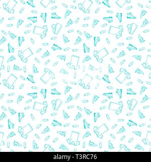 Hintergrund sport Muster. Nahtlose Muster mit Sport Ausrüstung, isoliert auf Weiss. Fitness nahtlose doodle Muster. Stock Vektor