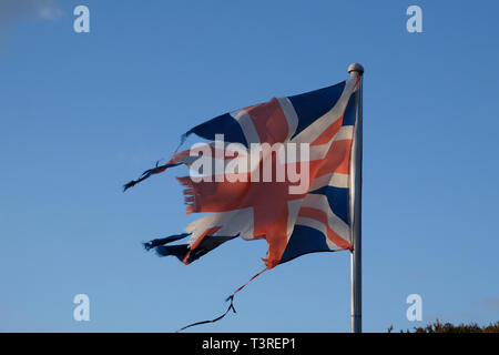 Die Union Flag auch als Union Jack, das Symbol der in Großbritannien bzw. in Großbritannien bekannt. Stockfoto